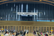 大分県中学校バドミントン県中学新人大会試合風景